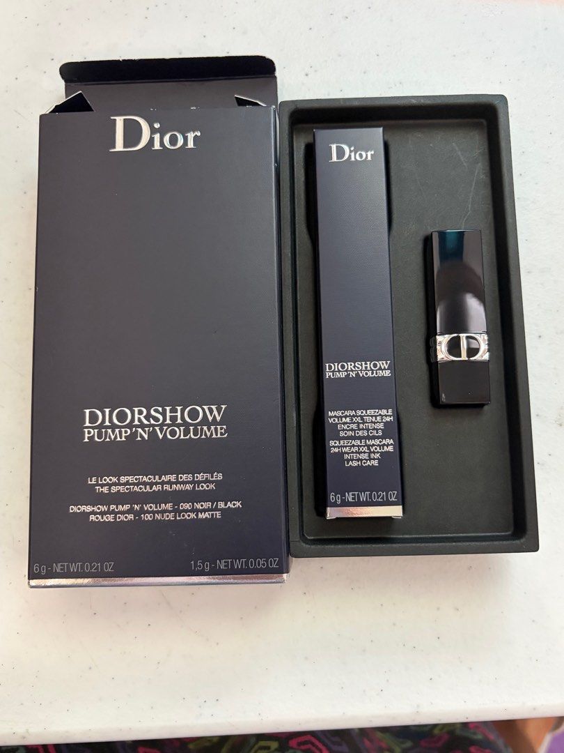 Dior Pump N’ Volume Lipstick Mascara Set (Category: Makeup) located in San Juan City. Submitted by cashfrancefashioncosmetics_ph (Listing ID 1415442087, Image 3). Description: Dior Lipstick Mascara Set Diorshow volume Mascara 090 nior Mascara 6g Lipstick 100 nude lookMatte 1.5g Sold set .