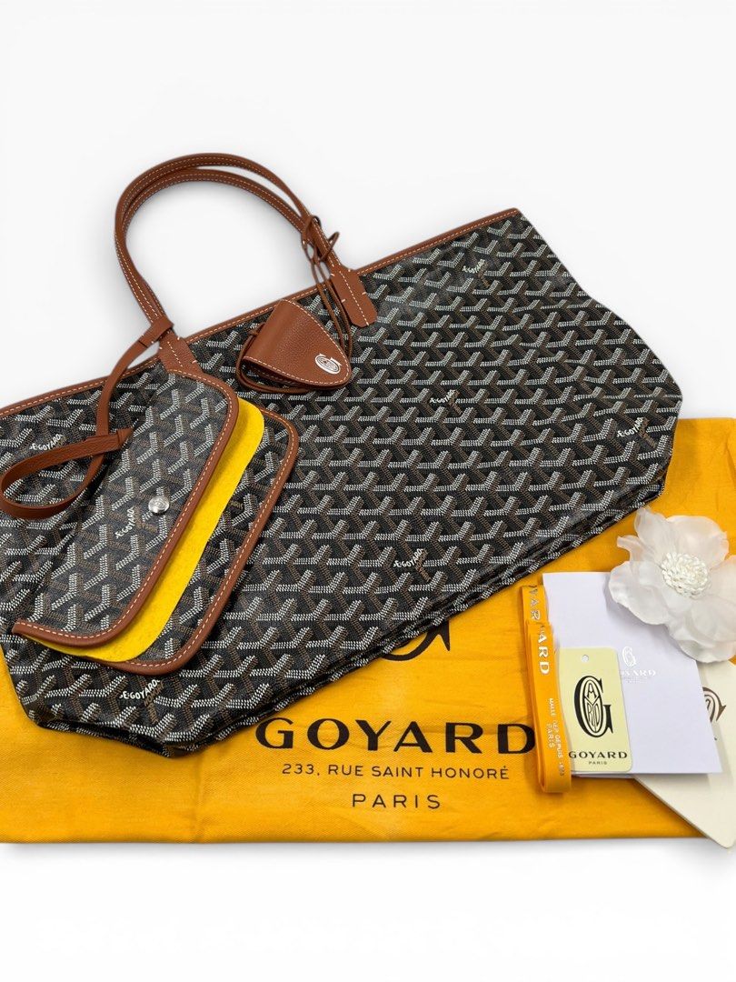 ⚜️Goyard St. (Saint) Louis PM bag (Category: Luxury Bags & Wallets) located in Makati City. Submitted by 90sangel (Listing ID 1415570609, Image 1). Description: •Item: Goyard - Brown bag Saint Louis •Size: PM size if you need GM let us know. •Condition: Gently Used, Good as New. No hidden issues. *This bag is not only beautiful but also lightweight and convenient, making it perfect for travel and everyday outfits. ✨🦢 Its stylish design adds a to