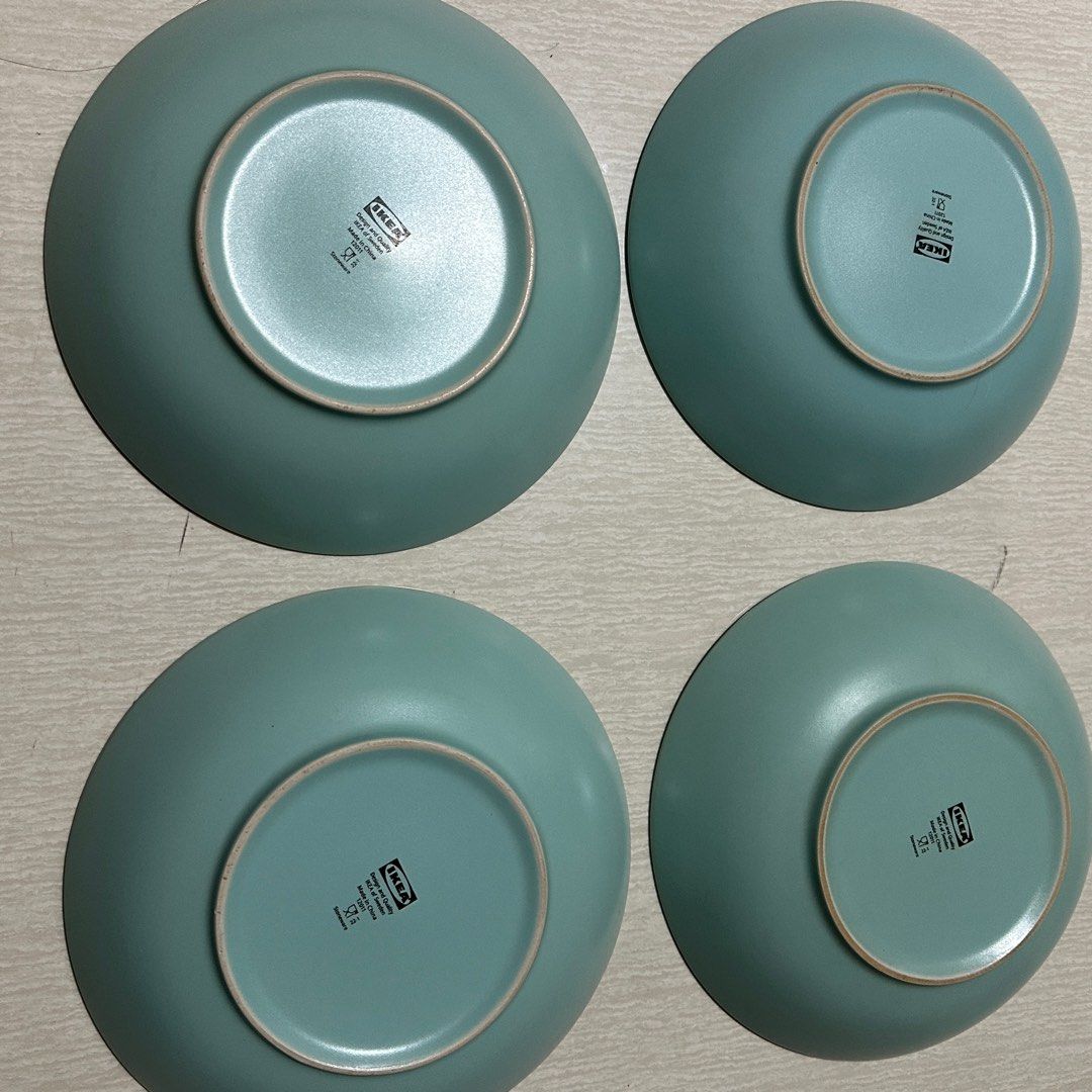 Ikea 4pcs stoneware bowl deep plate turquoise (Category: Dinnerware & Cutlery) located in Manila. Submitted by hodlclub (Listing ID 1415536858, Image 2). Description: Lightly used 4pcs set Just 1 bowl with small chip on the edge. Others all good Deep cleaned and sterilized .