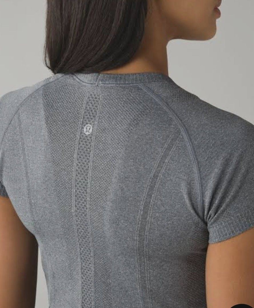 Lululemon Metal vent tech Short Sleeve Training Shirt (Category: Activewear) located in Manila. Submitted by cardano (Listing ID 1413842739, Image 2). Description: - Lululemon Metal Vent tech gray shirt - Size small - Fitted design - Textured pattern on front and back - Lululemon logo on back center.