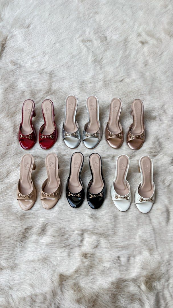Slip On Heels - Made in Marikina (Category: Heels) located in Antipolo. Submitted by chi._.declutters (Listing ID 1415551744, Image 2). Description: Will not entertain hagglers Marikina-made + 100 transpo fee if meetup - Sandals with gold buckle. - Available colors: red, silver, champagne, black, white, nude. - Adds sophistication to any outfit. - Comfortable and stylish. - Perfect for various occasions..