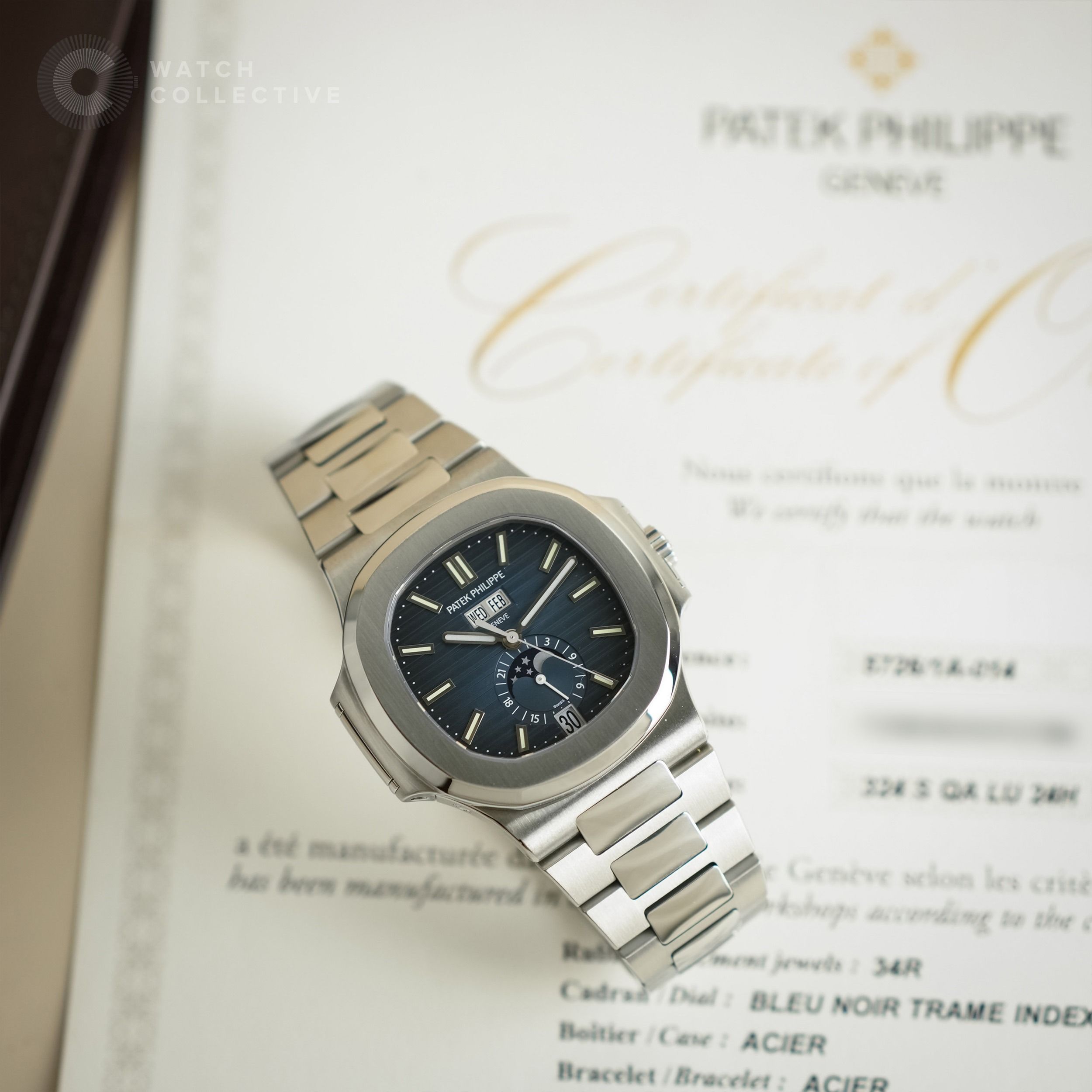📦COMPLETE SET 2022📝 Patek Philippe Nautilus stainless steel 40mm automatic 5726/1A-014 (Category: Watches) located in Singapore. Submitted by watchcollective (Listing ID 1415463053, Image 1). Description: Patek Philippe Nautilus stainless steel 40mm automatic Reference Number: 5726/1A-014 Condition: Lightly Used Comes with: Complete Set Size: 40mm Case Material: Stainless Steel Strap Material: Stainless Steel Dated: May 2022 SKU: PP-WA46031-000
