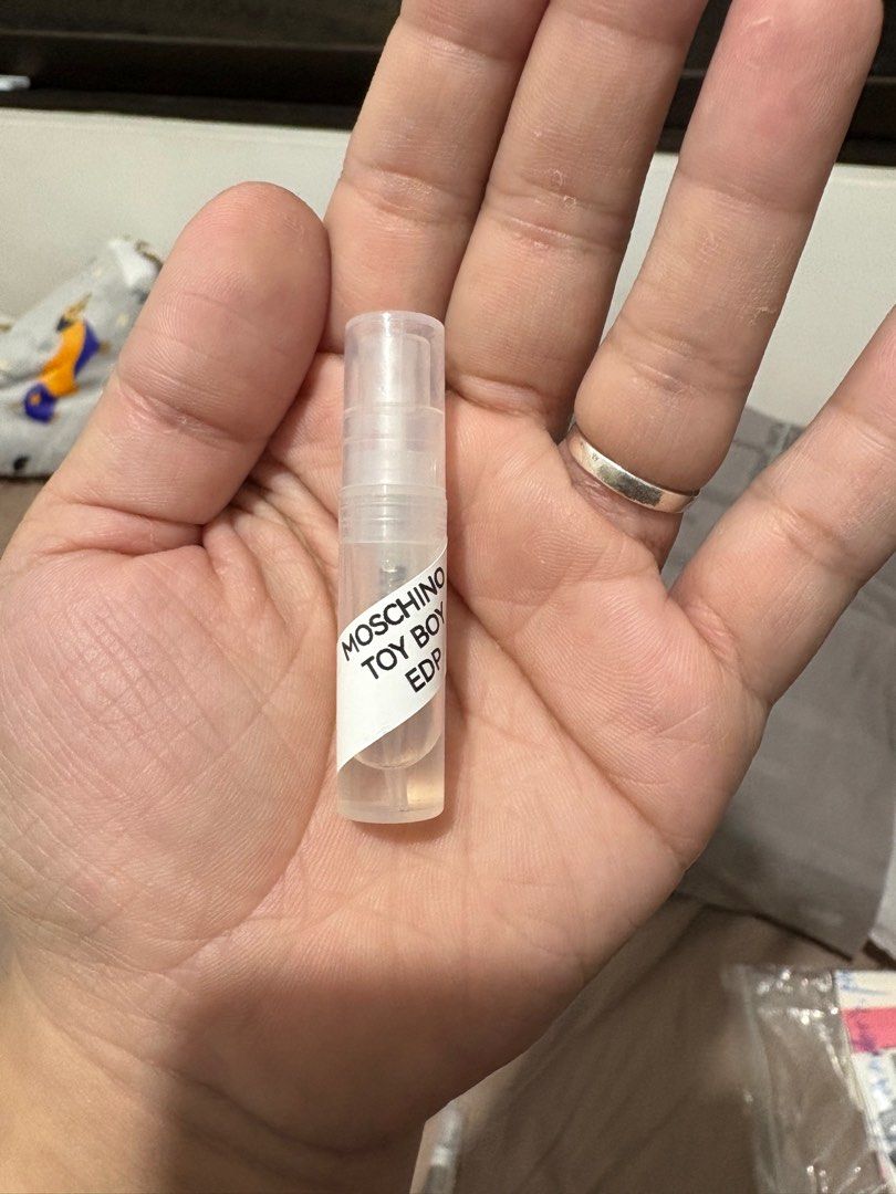 Moschino Toy Boy EDP Decant 1ml (Category: Fragrance & Deodorants) located in Manila. Submitted by ollivanders.ph (Listing ID 1415614562, Image 2). Description: -Moschino Toy Boy Decant 1ml -Guaranteed Authentic -See last pic for full bottle appearance.