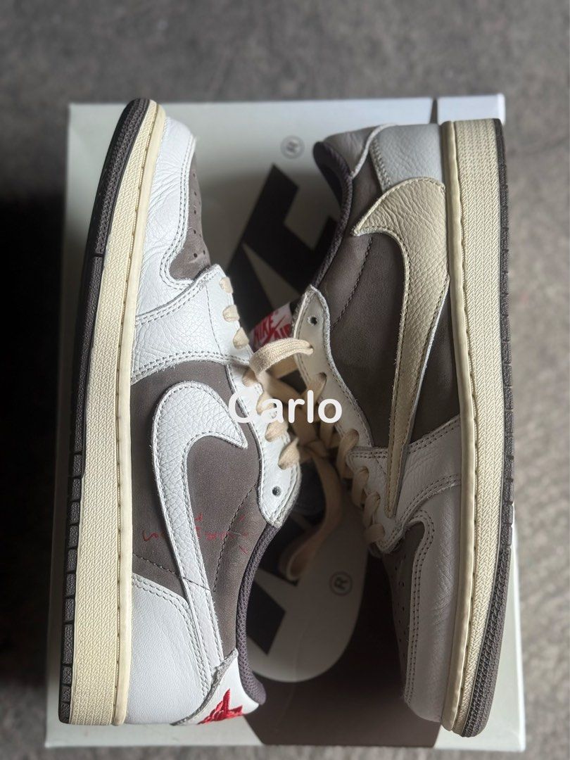 Nike Air Jordan 1 Low Travis Scott (Category: Sneakers) located in Cabuyao City. Submitted by allorigz (Listing ID 1407520310, Image 3). Description: Jordan 1 TS Reverse mocha original 8/10 condition Unli legit check Complete laces Japan carryme harajuku purchase W/orig receipt Nego kunti .