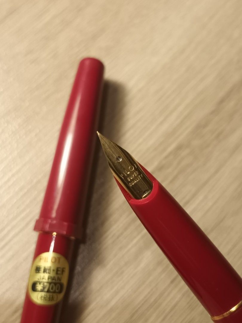 Pilot Desk Fountain Pen (Category: Stationery & School Supplies) located in Makati City. Submitted by m_brian (Listing ID 1415624131, Image 3). Description: - Pilot desk fountain pens - Color: Red - Nib: Gold-colored, Fine (EF) - NOS - Includes: cap, one cartridge - sold per piece; 1 left.