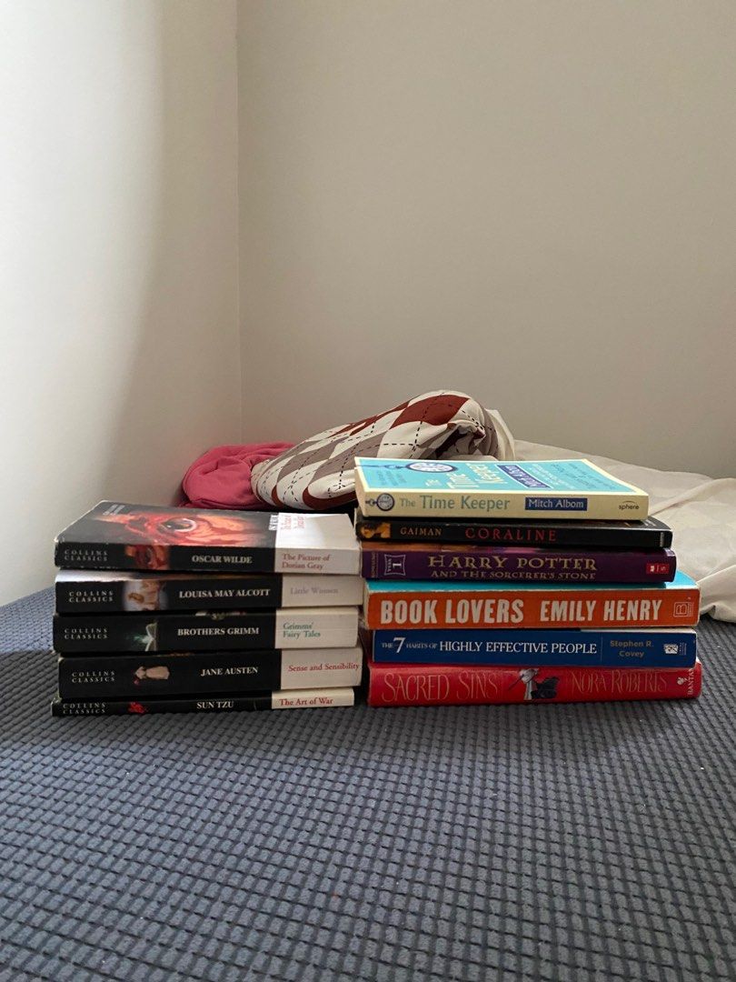 Secondhand books (Category: Storybooks) located in Baliuag. Submitted by chhl00 (Listing ID 1415478164, Image 1). Description: Classic Books: 120 each - The Picture of Dorian Gray - Little Women - Grimms' Fairy Tales - Sense and Sensibility - The art of war 300-500 Time Keeper (350) Coraline (300) Harry Potter (500) Book Lovers (350) The 7 Habits of Highly Effective People (450) Sacred Sins (450) PAYO mop: gcash, maya mod: lbc, lalamove.