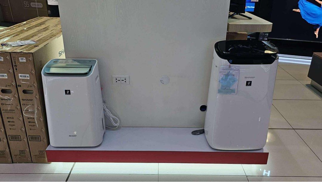 SHARP AIR PURIFIER (Category: Air Purifiers & Dehumidifiers) located in Quezon City. Submitted by annys.online (Listing ID 1415594506, Image 1). Description: SHARP Air Purifier FP-J30E A: 6,100 FP-J80EP H: 20,300 FP-JM30P-B: 8,900 FP-JM40P-B: 13,600 FP-GM50E-B: 9,200 KC-G40E-W: 17,400 KC-G40E-H: 17,400 KC-G50E-W: 20,200 KC-G60E-W: 24,000 KI-L60P- W: 28,300 KI-L80P- T: 34,500 DW-E16FP-W: 19,250 DW-J27FP- S: 26,400 Brand new and sealed with warrant