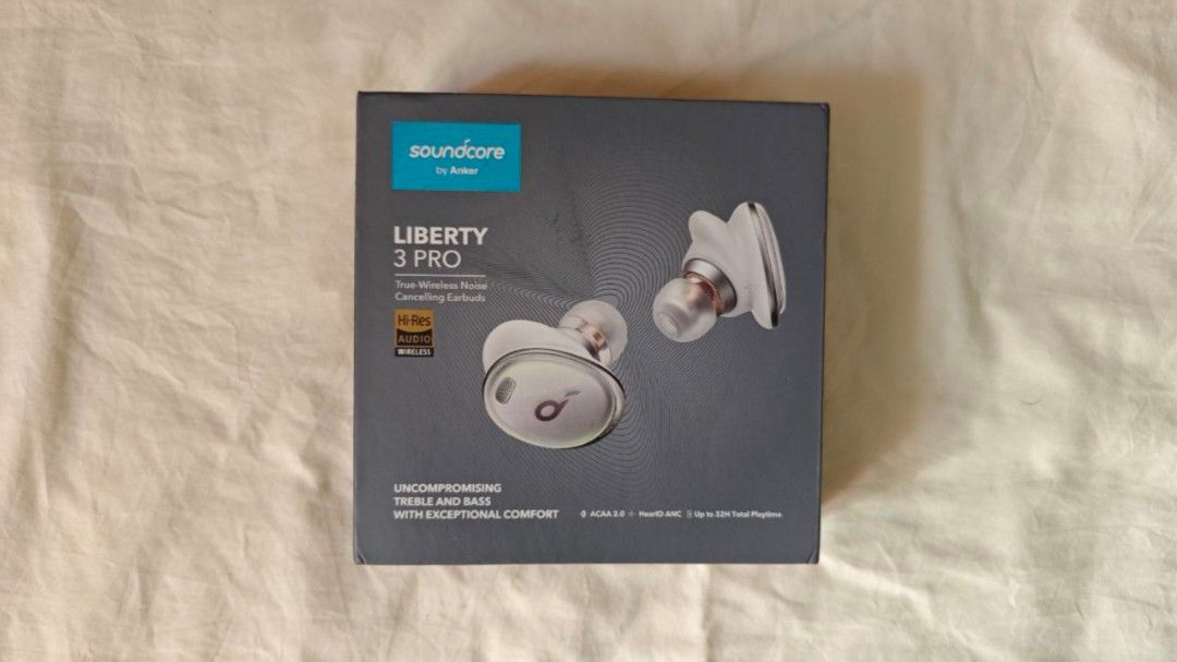 Soundcore Liberty 3 Pro True Wireless Earphones (Category: Earphones) located in Manila. Submitted by beyond04 (Listing ID 1415600131, Image 3). Description: - Soundcore Liberty 3 Pro earphones with charging case, ear tips, and, original box and manuals included. - Features -Res Wireless audio. - Active noise cancelling technology. - Endorsed by 20 Grammy-winning sound engineers. - Enjoy uncompromising treble and bass. - Designed for exceptional 