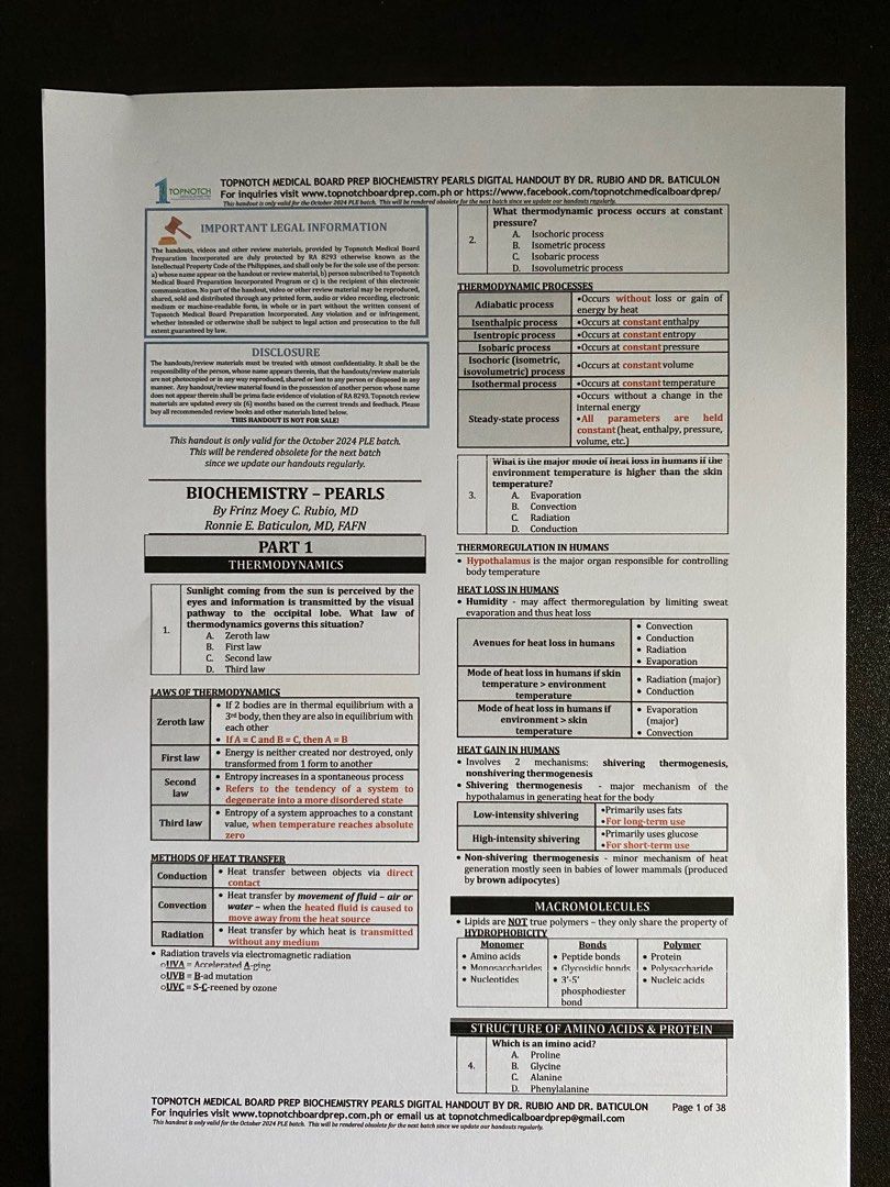 TN Biochemistry Pearls (Category: Textbooks) located in Cebu City. Submitted by geez_md (Listing ID 1415512568, Image 1). Description: PLE reviewer.