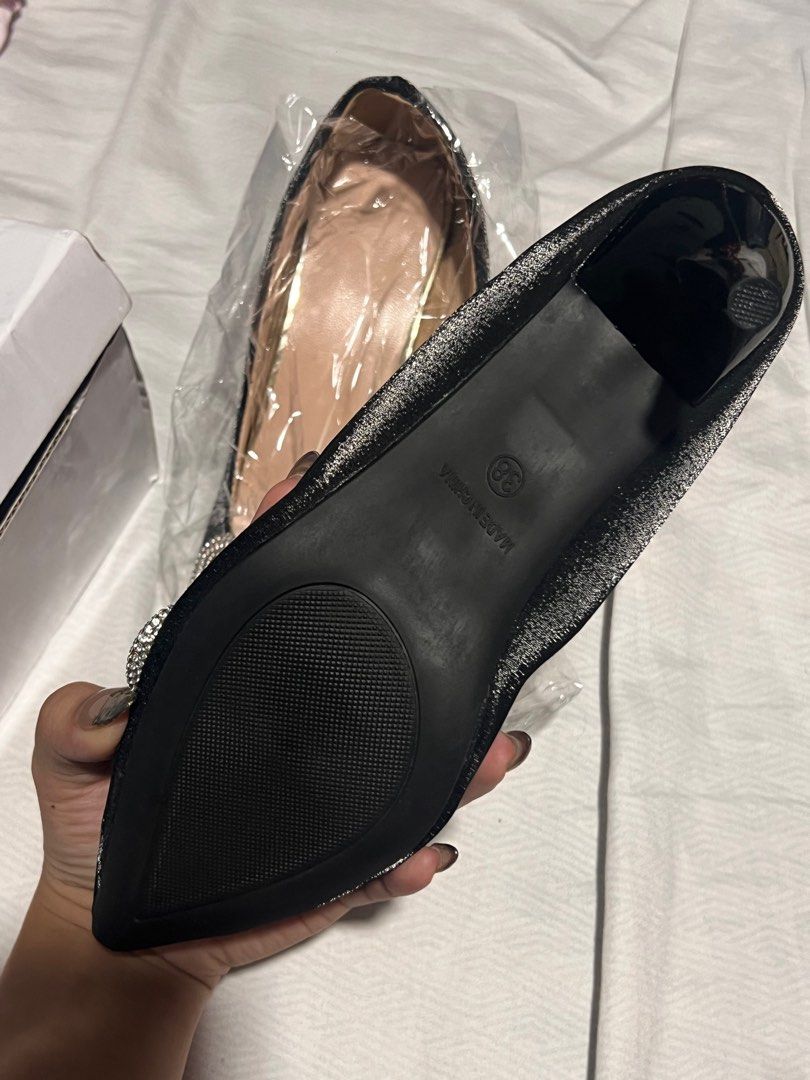velvet black coquette heels (Category: Heels) located in Valenzuela. Submitted by ally.declutter (Listing ID 1415621444, Image 3). Description: never been used, bought as a back up heels size 38 .