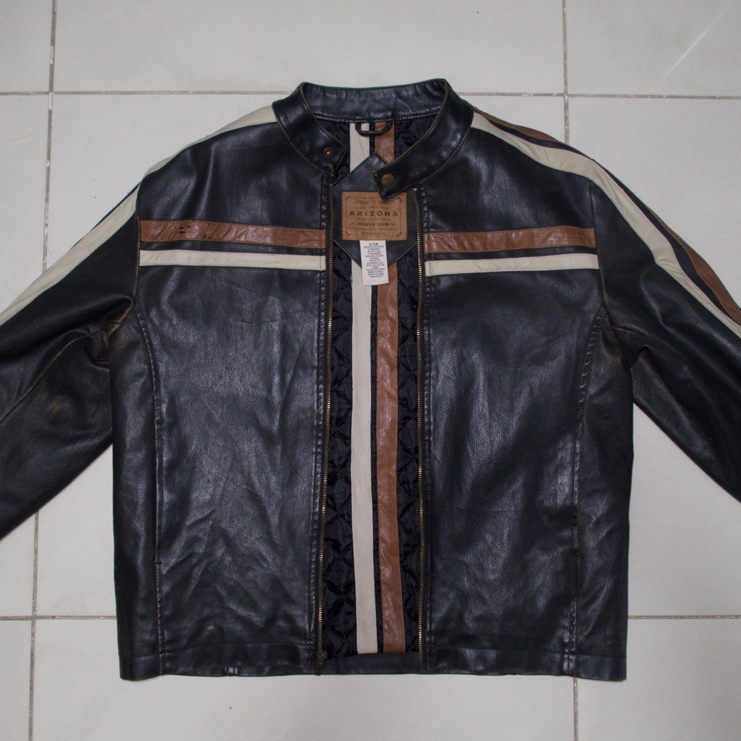 Vintage Arizona Jeans Leather Jacket (Category: Coats, Jackets and Outerwear) located in Manila. Submitted by theawears (Listing ID 1415498265, Image 2). Description: Measurements: - Width: 25 inches - Length: 21 inches - Shoulder: 19 inches Bought from a vintage shop and personally used only twice..