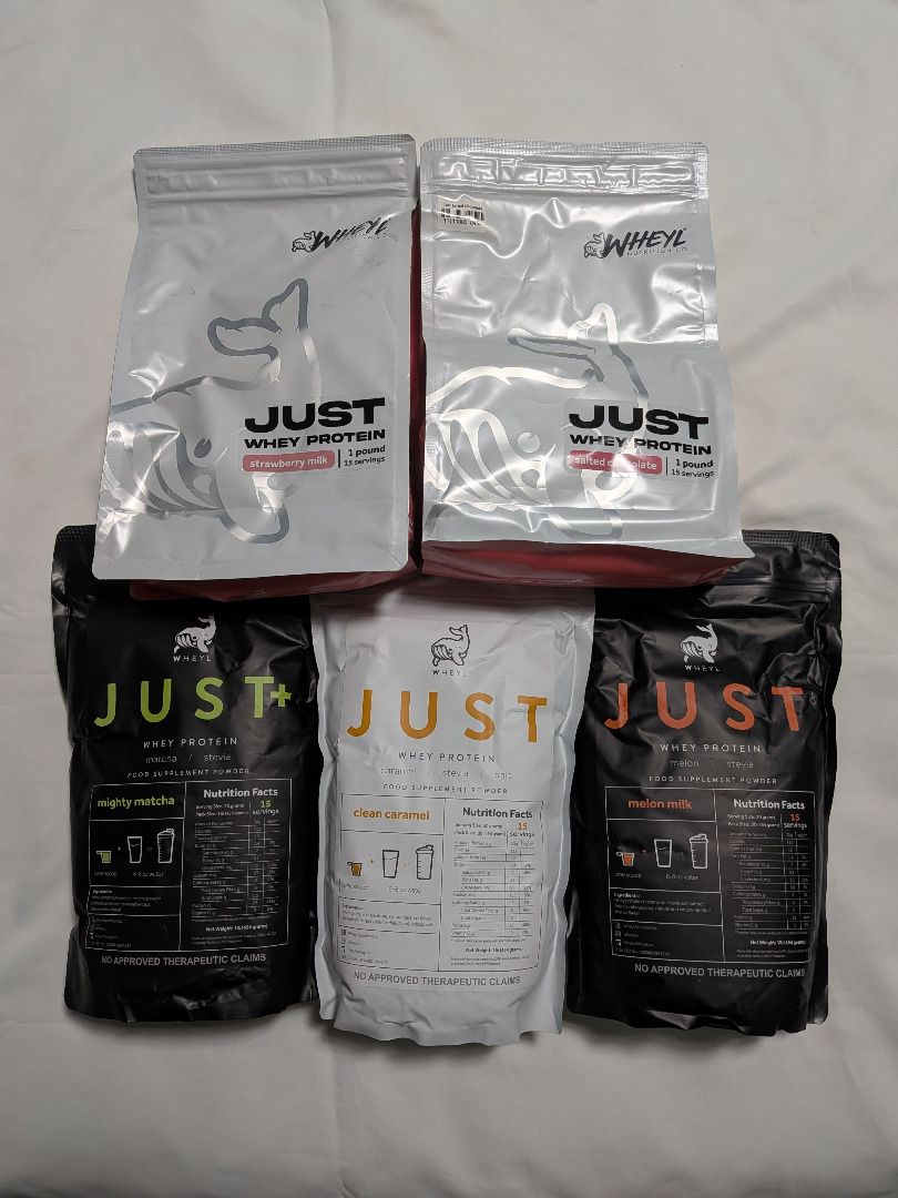 Wheyl JUST Whey Protein Powder 1 lb (Category: Sports & Fitness Nutrition) located in Makati City. Submitted by raceday.rdy (Listing ID 1415579337, Image 1). Description: Wheyl JUST Whey Protein Brand new, sealed 1 lb = 15 servings - ₱ 1099 each: Salted Chocolate, Naked White, Clean Caramel, Strawberry Milk.