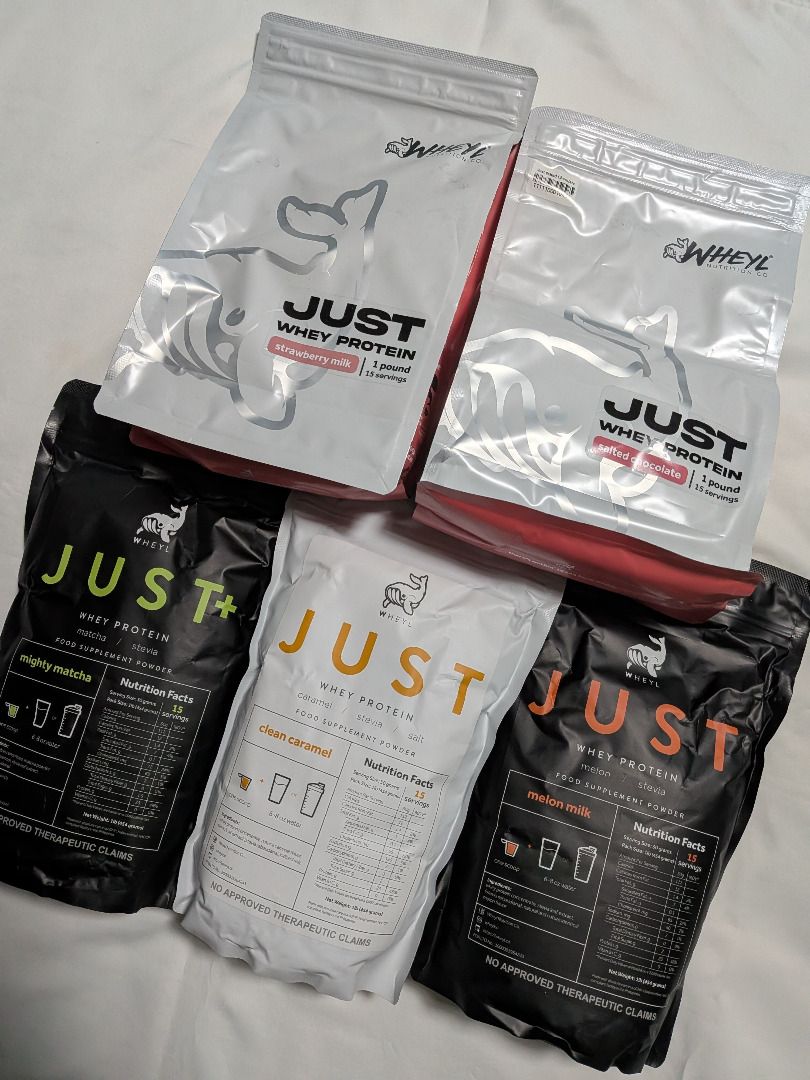 Wheyl JUST Whey Protein Powder 1 lb (Category: Sports & Fitness Nutrition) located in Makati City. Submitted by raceday.rdy (Listing ID 1415579337, Image 2). Description: Wheyl JUST Whey Protein Brand new, sealed 1 lb = 15 servings - ₱ 1099 each: Salted Chocolate, Naked White, Clean Caramel, Strawberry Milk.