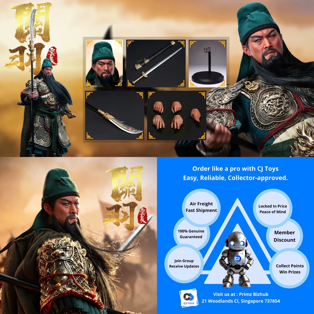 303 Toys X JS Toys Guan Yu No.CQ001 1/6 Scale Collectible Figure ...