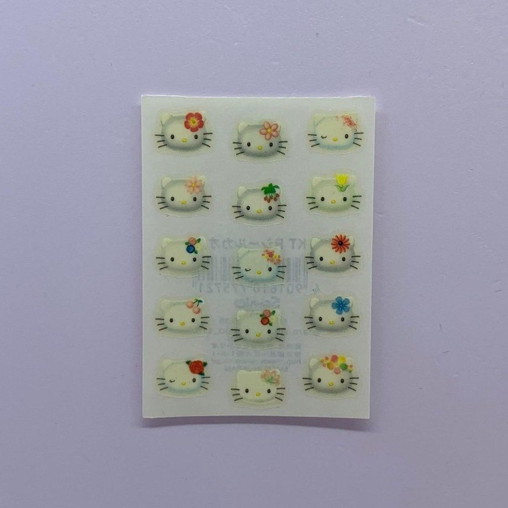 日版 Sanrio Characters Hello Kitty 細張貼紙 Sticker - 大頭造型 (絕版) (2001年版), 興趣及 ...