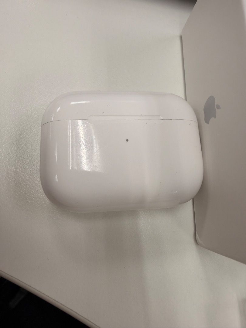 Apple AirPods Pro 2 (Category: Earphones) located in Cavite. Submitted by rabsanchez (Listing ID 1415713935, Image 2). Description: Apple AirPods Pro 2 with charging case and a clear protective case. The box is included. No issue. Charging cord included. .