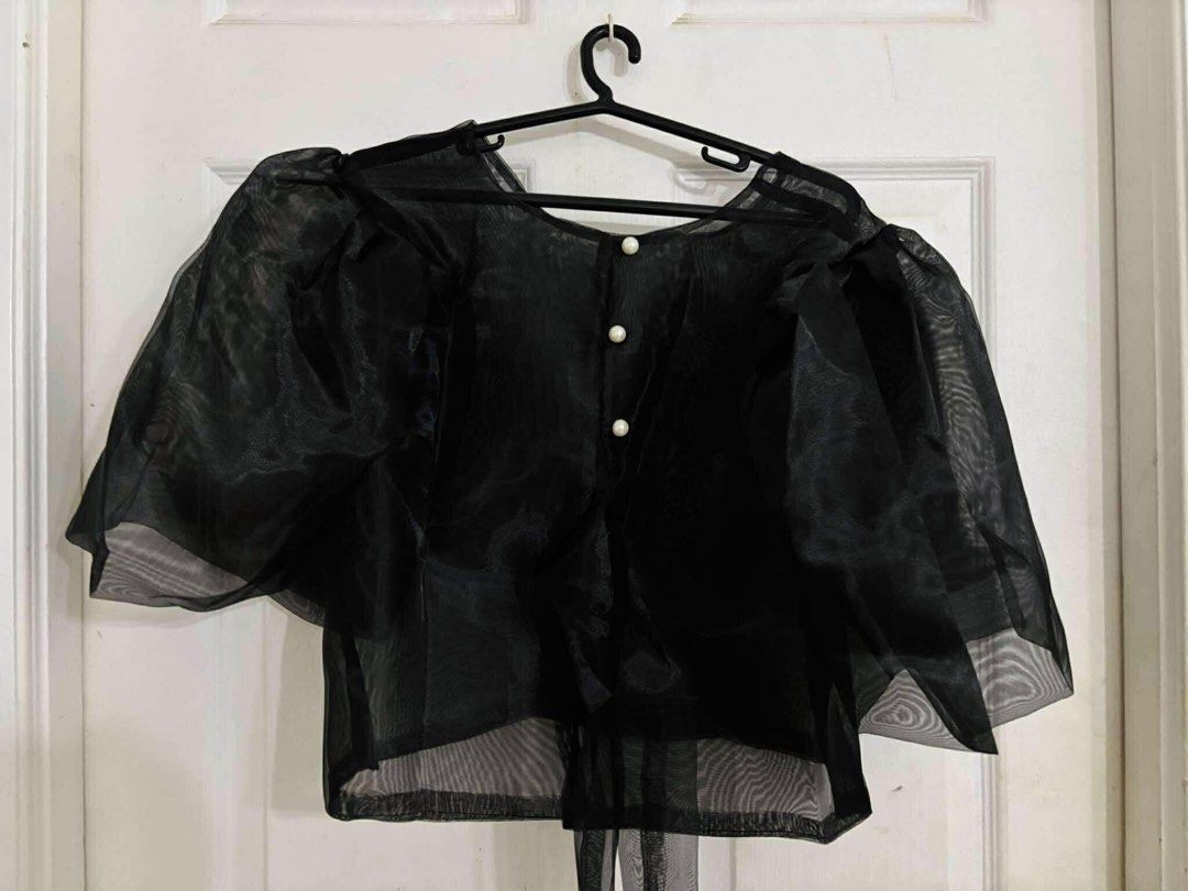 Classic Black Filipiniana (Category: Blouses) located in Manila. Submitted by clothesoft (Listing ID 1415726176, Image 1). Description: pearls at the back.