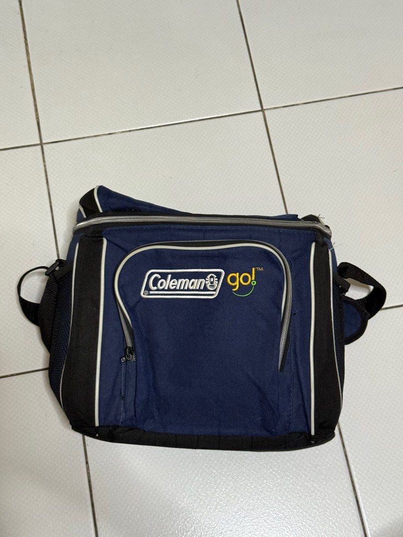 Coleman Go! Cooler Bag (Soft Cooler Bag) (Category: Hiking & Camping) located in Makati City. Submitted by dailysale_ph (Listing ID 1415774010, Image 2). Description: - Coleman Soft Cooler Bag - Bag has flaws and some tear as shown in the photos. Please manage expectations. - No return. No exchange..