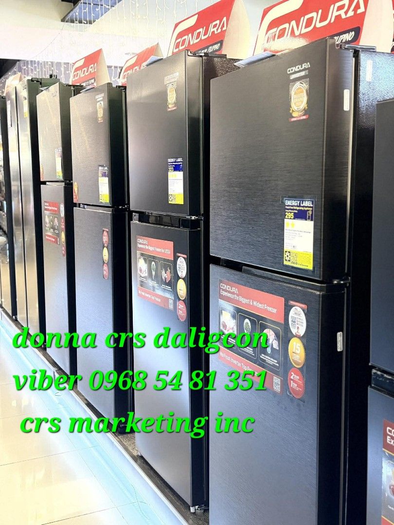 Condura ref (Category: Refrigerators and Freezers) located in Manila. Submitted by donnasagao03665 (Listing ID 1415768431, Image 2). Description: 🟧 CONDURA REFRIGERATOR NO FROST INVERTER REFRIGERATOR / CONDURA PERSONAL REF / CONDURA REF 🟧 TWO DOOR INVERTER 📍 CTF650i 6.3 - 14,200 📍 CTF77i 7.0 - 15,000 📍 CTF83iCG 8.3 - 15,600 📍CTF88i 8.8 - 16,000 📍CTF98i 9.8 - 18,000 📍CTF107i 10.7 - 19,700 PERSONAL REF 📍 CPR90TD WHT 3.1 - 8,900 📍 CPR90TD 