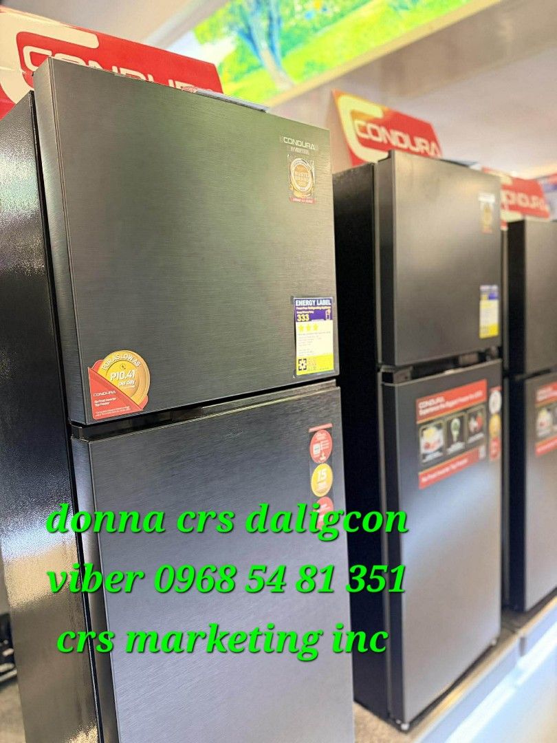 Condura ref (Category: Refrigerators and Freezers) located in Manila. Submitted by donnasagao03665 (Listing ID 1415768431, Image 3). Description: 🟧 CONDURA REFRIGERATOR NO FROST INVERTER REFRIGERATOR / CONDURA PERSONAL REF / CONDURA REF 🟧 TWO DOOR INVERTER 📍 CTF650i 6.3 - 14,200 📍 CTF77i 7.0 - 15,000 📍 CTF83iCG 8.3 - 15,600 📍CTF88i 8.8 - 16,000 📍CTF98i 9.8 - 18,000 📍CTF107i 10.7 - 19,700 PERSONAL REF 📍 CPR90TD WHT 3.1 - 8,900 📍 CPR90TD 