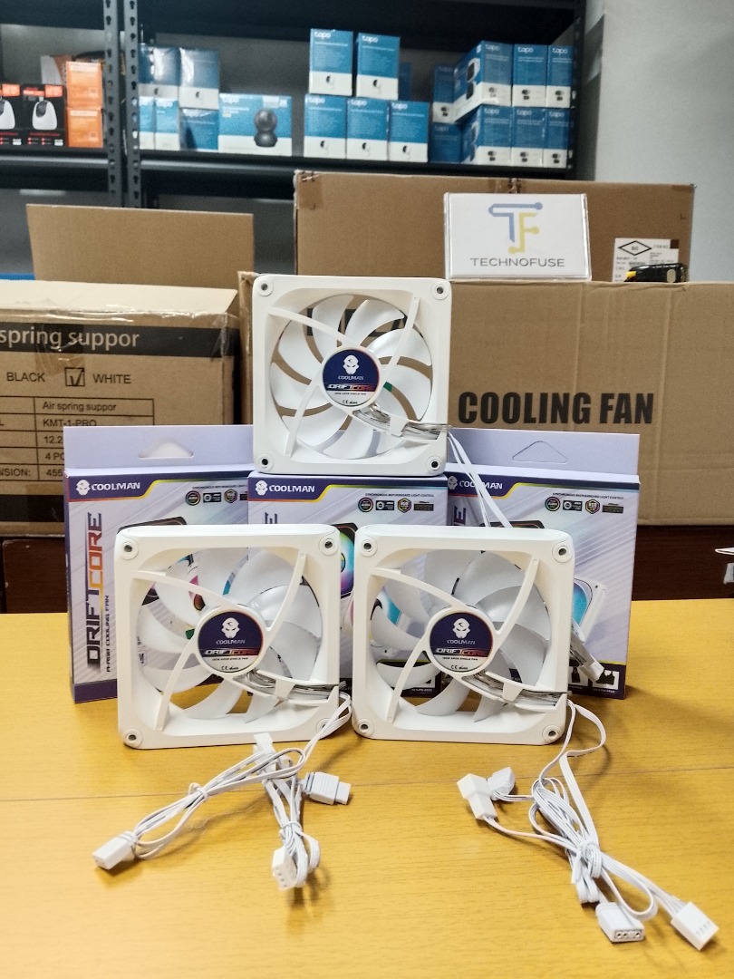 Coolman Drift Core 3in1 ARGB PWM Case Fan Reverse White max 2200RPM ...