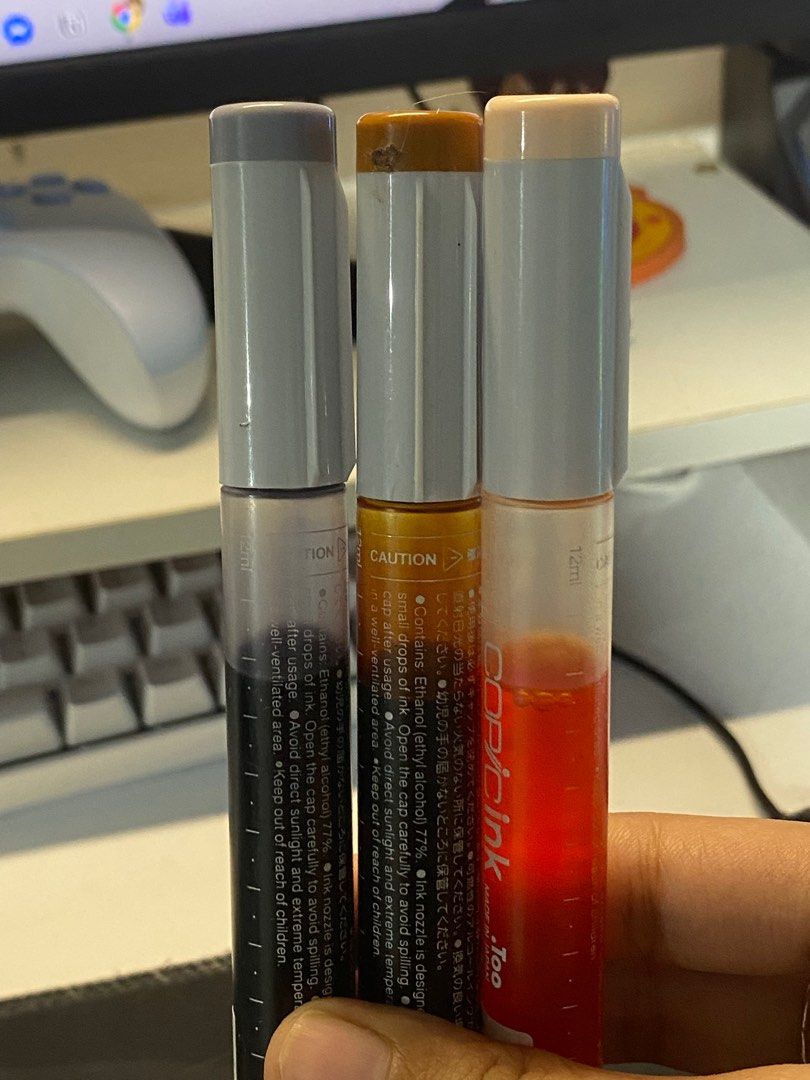 Copic Markers Ink Refills (Category: Craft Supplies & Tools) located in Baliuag. Submitted by akari.chu (Listing ID 1415739528, Image 3). Description: FS: Authentic Copic Ink Refills (Bundle Only) Selling 20 pcs original Copic ink refills (12ml) Used but still lots of ink left • Mostly around 70–80% full • A few around 65% Negotiable for sure buyer Sold as bundle only, need to sell everything Original price is around ₱280–₱300 per bottle, so good