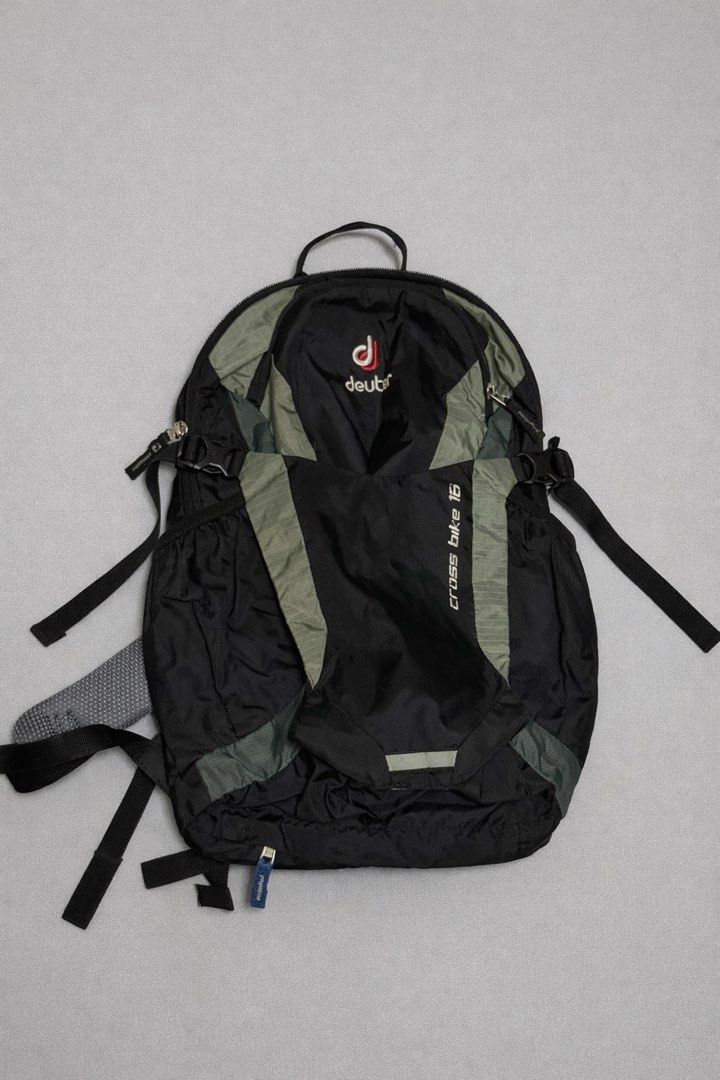 Deuter Cross Bike 18 Backpack (Category: Backpacks) located in Makati City. Submitted by dailysale_ph (Listing ID 1415772238, Image 1). Description: - Deuter Cross Bike 18 backpack - Color: Black and Gray - YKK zippers - Note: This is well used item. Please manage expectations. - Good for day hikes or biking - No return. No exchange..