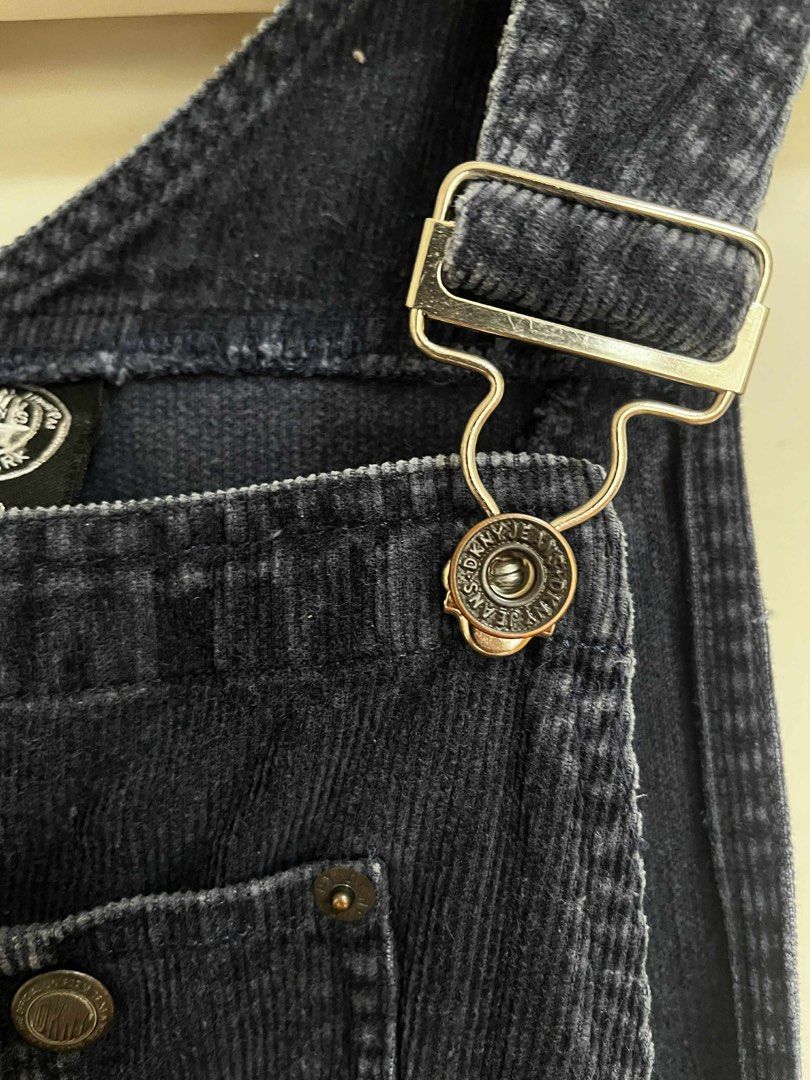 DKNY Jeans Corduroy Overalls (Category: Jumpsuits) located in Antipolo. Submitted by bengsk (Listing ID 1415816874, Image 2). Description: - DKNY Jeans corduroy overalls - Dark blue color - Size S - Adjustable straps - Multiple pockets - DKNY branded buttons - Overall length: approx. 57 inches - model is 5’4” with waistline of 75cm (29.5 inches).