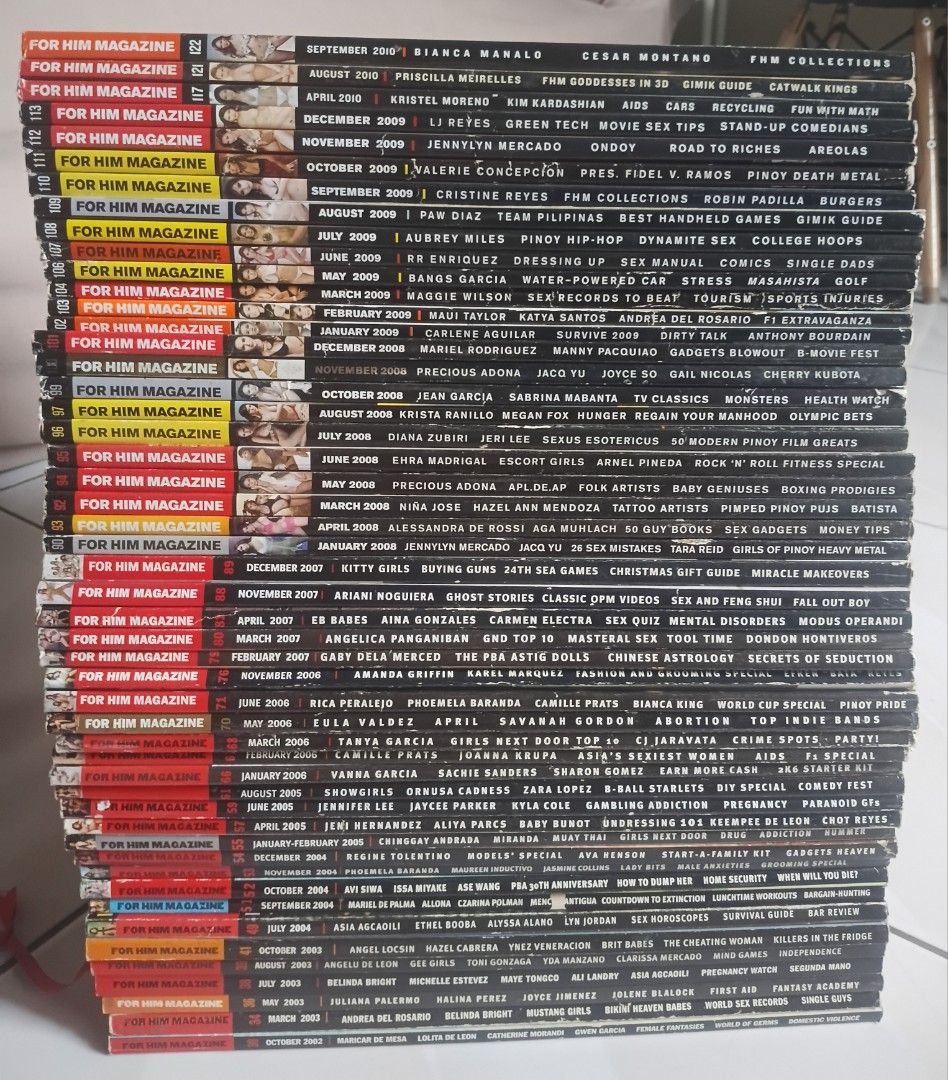FHM Magazines 100.00 each (Category: Magazines) located in Quezon City. Submitted by viaramirez (Listing ID 1415700073, Image 1). Description: P 100.00 each, 5 magazines minimum purchase Good readable condition, complete pages, shipping or pickup SF charged to buyer, Commonwealth QC.