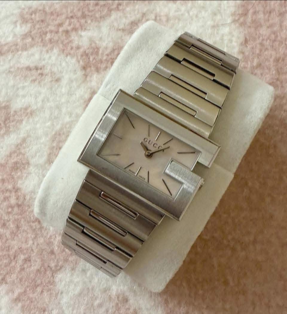 Gucci stainless steel watch (Category: Women's Watches) located in Manila. Submitted by annafinds (Listing ID 1415755466, Image 2). Description: G..ucc! stainless steel watch with a mother-of-pearl dial. ₱21,800 Open for layaway..