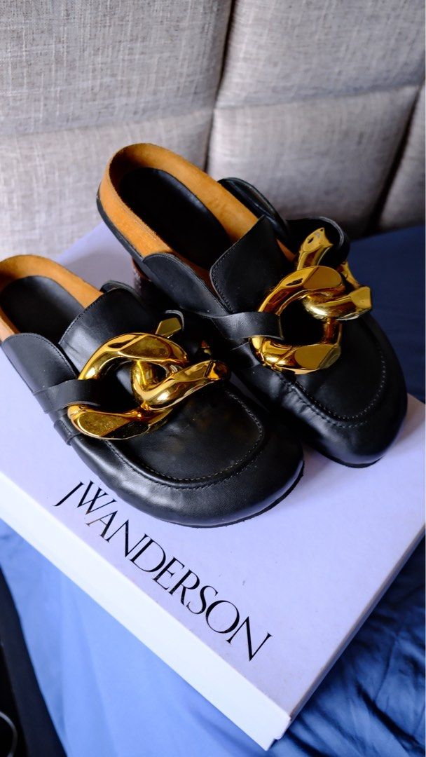 JW Anderson Chain Loafer Mule (Category: Loafers) located in Manila. Submitted by decluttuhhh (Listing ID 1415653682, Image 1). Description: JW Anderson Chain Mule Women’s size 39 Authentic 9/10 condition Retails at 500usd Selling at 8,500 pick up at Molito, Alabang.