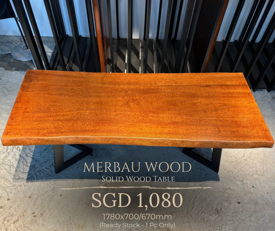 Merbau Solid Wood Table, Furniture & Home Living, Furniture, Tables ...