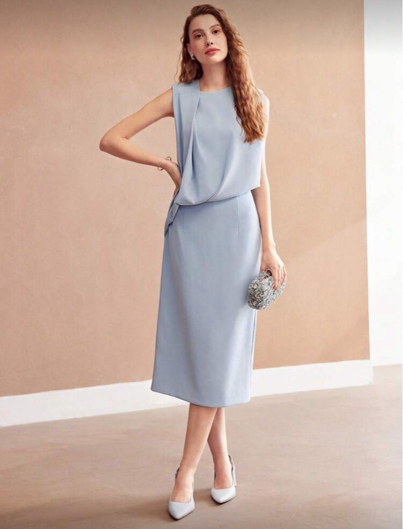 MOTF PREMIUM DRAPED SIDE SLEEVELESS DRESS (Category: Dresses) located in Manila. Submitted by _byelle (Listing ID 1415656247, Image 1). Description: ~ used once! ~ free brooch 🙂 Can send actual photos :) dm! MOP: GCASH MOD: J&T.