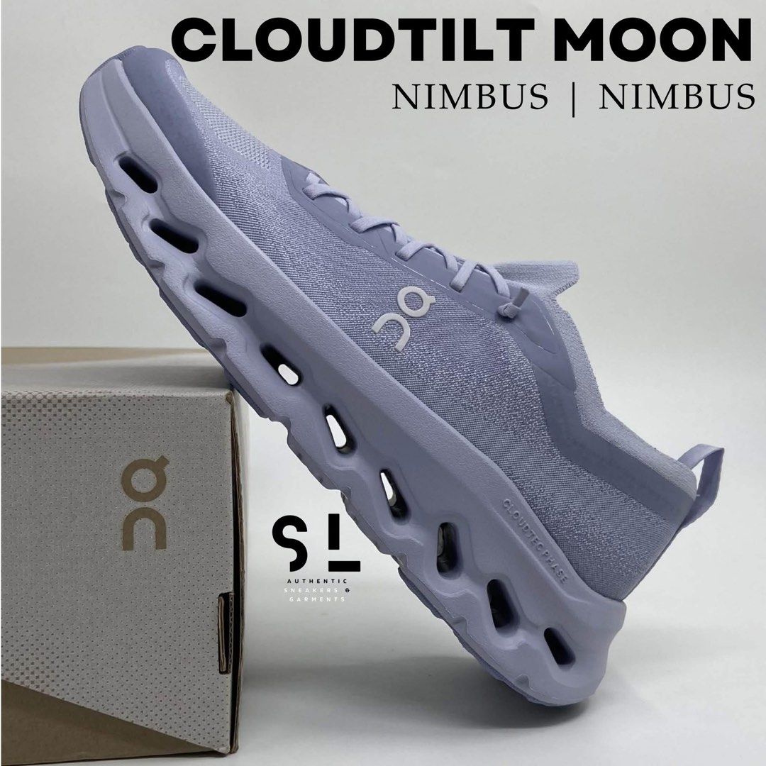 On Cloudtilt Moon Nimbus Running Shoes (Category: Sneakers) located in Gumaca. Submitted by unlimithrifts (Listing ID 1415673995, Image 1). Description: - On Cloudtilt Moon Nimbus running shoes - Light purple color - Features the On logo - Unique sole design - Comes with original box ■ Cloudtilt Moon Nimbus ❗️5/ 5.5/ 6/ 6.5/ 7/ 7.5/ 8 / 9 US Women P11,200 📍price may change without prior notice. 📍Muntinlupa.