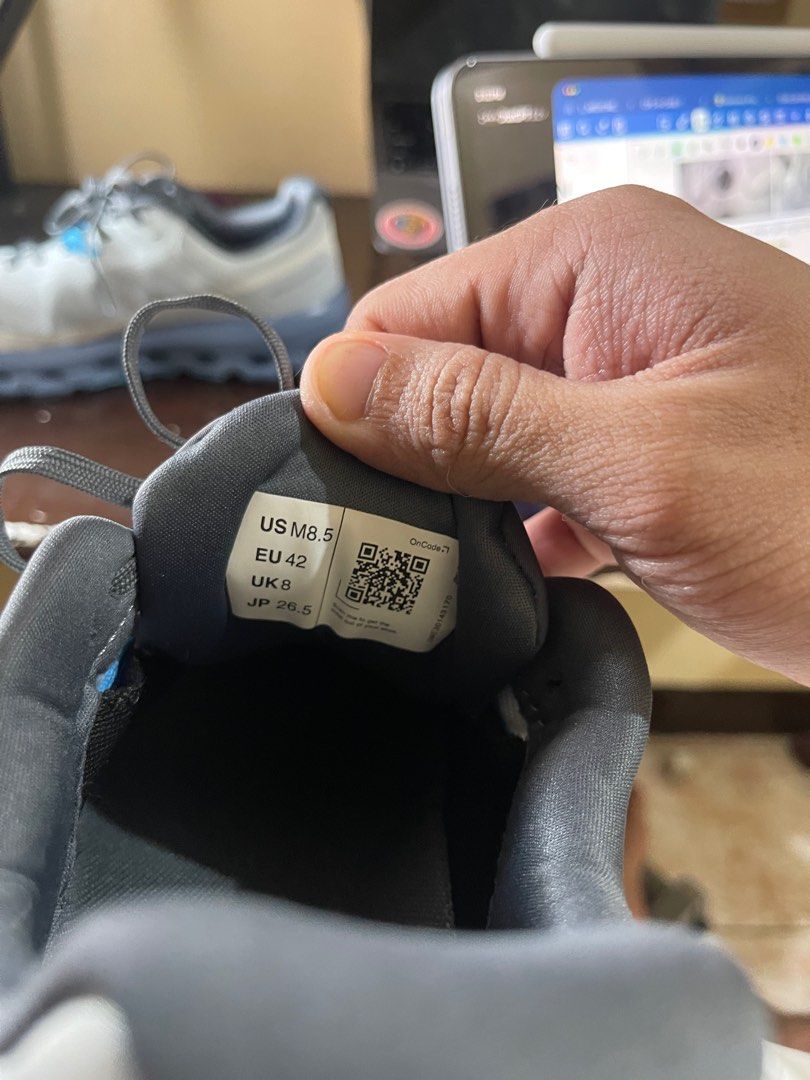 On Running Cloudvista 2 Waterproof Sneakers (Category: Sneakers) located in Zamboanga. Submitted by tom05 (Listing ID 1415690321, Image 3). Description: - On Running Cloudvista 2 Waterproof - Color: Arctic/Chambray (blue and gray) - Size: US 8.5, EU 42, UK 8, JP 26.5 - Unique sole design No Box, from Japan travel, negotiable.
