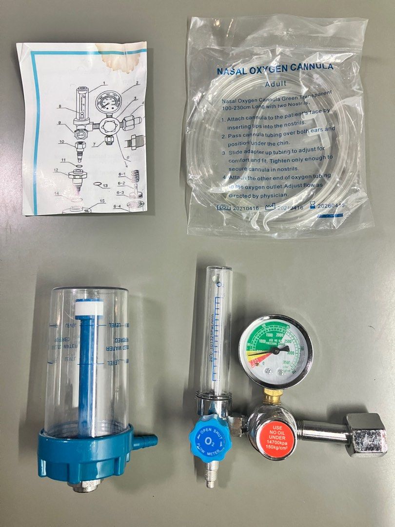Oxygen tank with regulator (Category: Medical Supplies & Tools) located in Makati City. Submitted by michael_chiang (Listing ID 1415765279, Image 3). Description: 17kg 13.4 L .