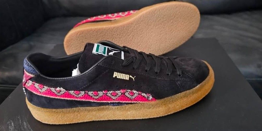 Puma Suede Crepe Pattern (Classic) (Category: Casual Shoes) located in Tagaytay City. Submitted by android011 (Listing ID 1415642135, Image 1). Description: Puma Suede Crepe Pattern Embroidered Color: Black Size: US 9/ UK 8/ EUR 42 From US Brandnew For pick up only.