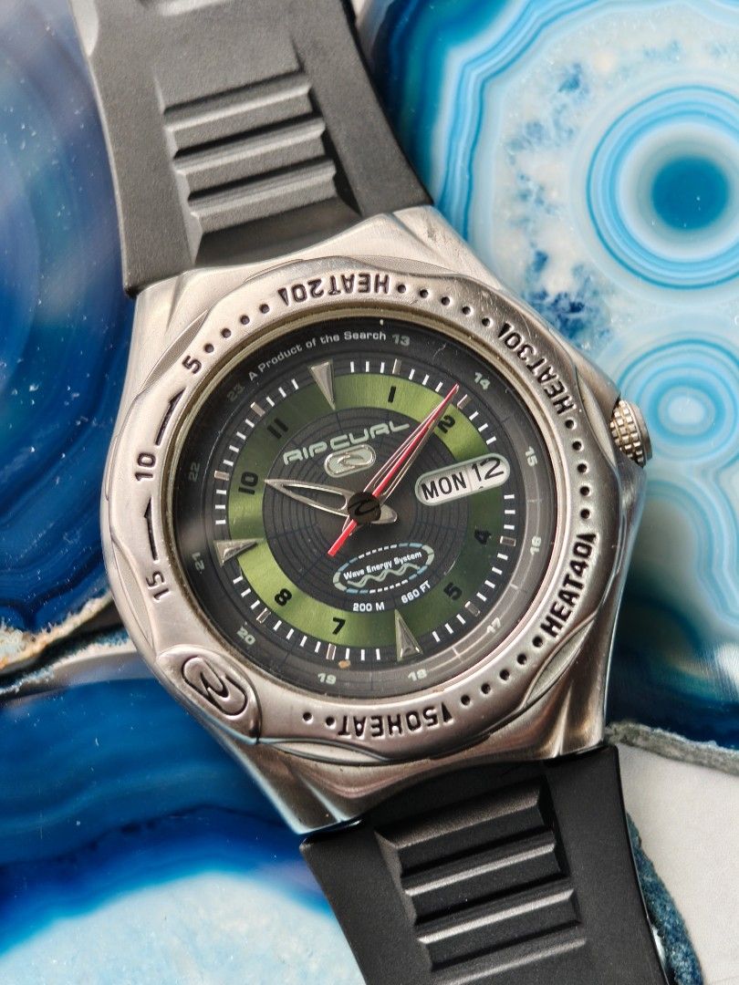 Ripcurl Core Evolution Wave energy System Sports Watch (Category: Men's Watches) located in Quezon City. Submitted by timecheckph (Listing ID 1415669938, Image 1). Description: FOR SALE: Ripcurl Core Evolution Wave energy System Sports Watch PRICE: 5,000 Reference 1723 42mm case size ​316L Marine-Grade Stainless Steel: The case is forged from high-quality surgical steel, which is highly resistant to saltwater corrosion—a must for a watch intended