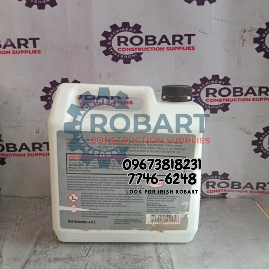 Rust Converter (Category: Looking For) located in Manila. Submitted by irishrobart_22 (Listing ID 1415641248, Image 2). Description: Rust Converter Size: 4 liters Brand: Turco 𝑹𝑶𝑩𝑨𝑹𝑻 𝑪𝑶𝑵𝑺𝑻𝑹𝑼𝑪𝑻𝑰𝑶𝑵 𝑺𝑼𝑷𝑷𝑳𝑰𝑬𝑺 #RobartConstructionSupplies #constructionmaterials 🔵100% Trusted Supplier 🔵Competitive Price 🔵𝑾𝒆 𝒂𝒓𝒆 𝑫𝑻𝑰 𝑹𝒆𝒈𝒊𝒔𝒕𝒆𝒓𝒆𝒅 & 𝑩𝑰𝑹 𝐀𝐂𝐂𝐑𝐄𝐃𝐈𝐓𝐄𝐃 Products: ▫️Machinery ▫️Electrical ▫️Valves & Fittin