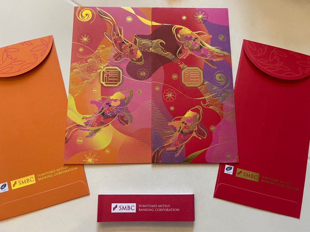 SMBC Sumitomo Red Packet 2026/ Ang Pow/ 8 pcs / SMBC Koi Fish Ang Pao ...