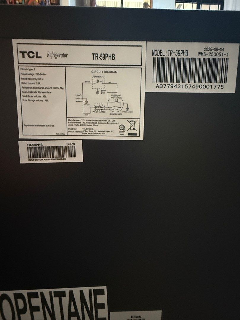 TCL 1.8 cu.ft. Single-Door Refrigerator Black (Category: Refrigerators and Freezers) located in Cainta. Submitted by goodfinds_gdkdsclb (Listing ID 1415648679, Image 3). Description: .