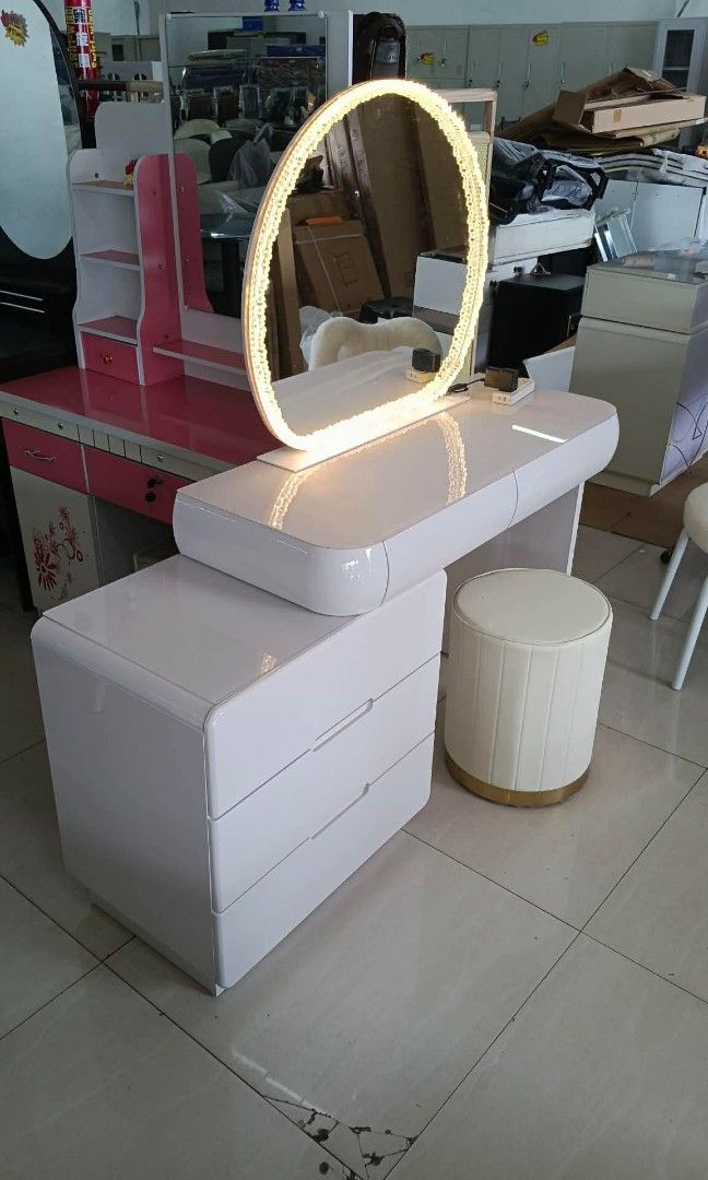 Vanity Dresser with LED mirror (Category: Other Home Furniture) located in Makati City. Submitted by gineth24 (Listing ID 1415629752, Image 3). Description: Brand New free assemble +Sf, may vary per location Pm for inquiries.