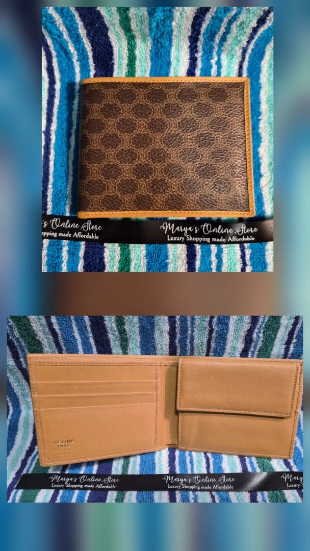 AUTHENTIC Celine Bi-fold Wallet BRAND NEW (Category: Luxury Bags & Wallets) located in Quezon City. Submitted by marya_s (Listing ID 1415934647, Image 2). Description: - Authentic Celine bi-fold wallet - Classic brown monogram exterior - Luxurious tan leather interior - Multiple card slots for organization - Convenient coin compartment - Secure snap closure - Features the iconic Celine logo PAMIGAY SALE NA PO LAST PRICE NA PO YAN SALAMAT ;) BEIGE