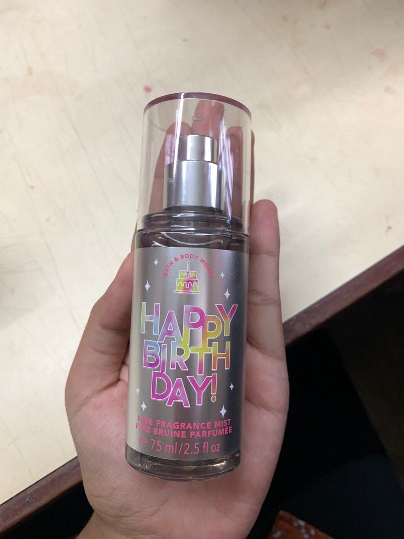 Bath & Body Works Happy Birthday Body Mist Mini, Beauty & Personal Care ...
