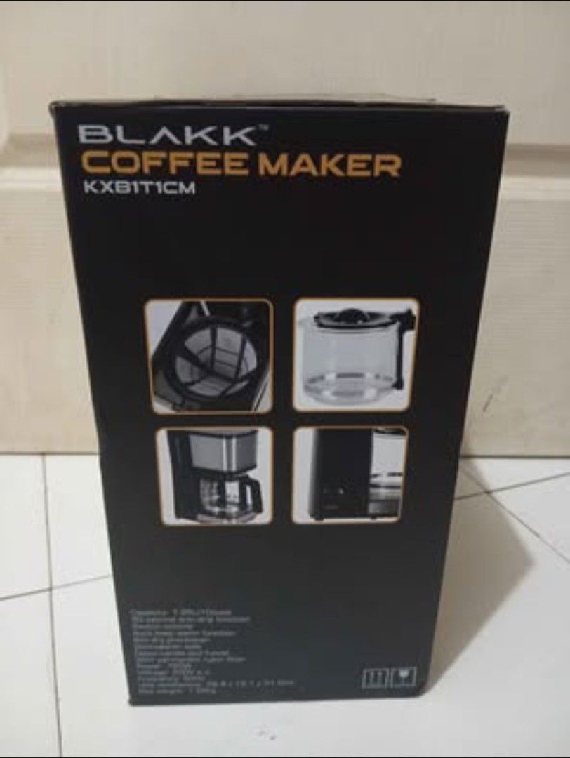 Blakk Coffee Maker (Category: Coffee Machines & Makers) located in Manila. Submitted by clm01 (Listing ID 1415828229, Image 2). Description: >> Bought November 2025 from S&R BGC >> Payment first before shipping via J&T or Lalamove; meet-ups can be done @ McDonald's Pembo or Ospital ng Makati.