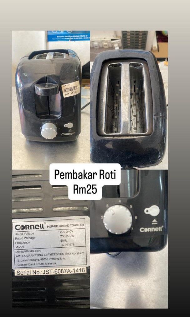 Bread Toaster (Category: Ovens & Toasters) located in Tasek Gelugor. Submitted by pangishoptasekgelugor (Listing ID 1415890452, Image 1). Description: .