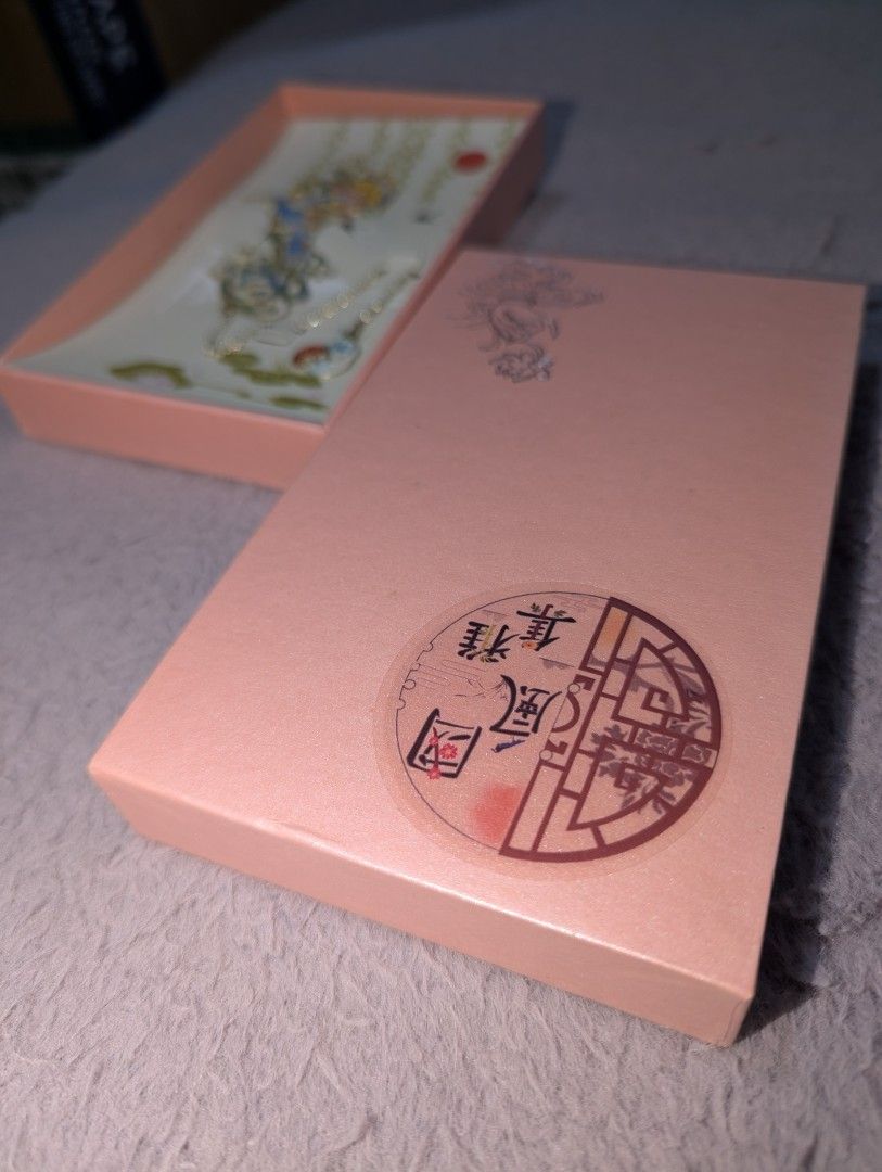Chinese Metallic Bookmark with Box (Category: Art & Prints) located in Bulacan. Submitted by juls.dmng (Listing ID 1415836616, Image 2). Description: - Chinese-style bookmark - Comes in a pink box - Decorative design with chain and charm - Matching design on the box - New and unused - Great gift idea.