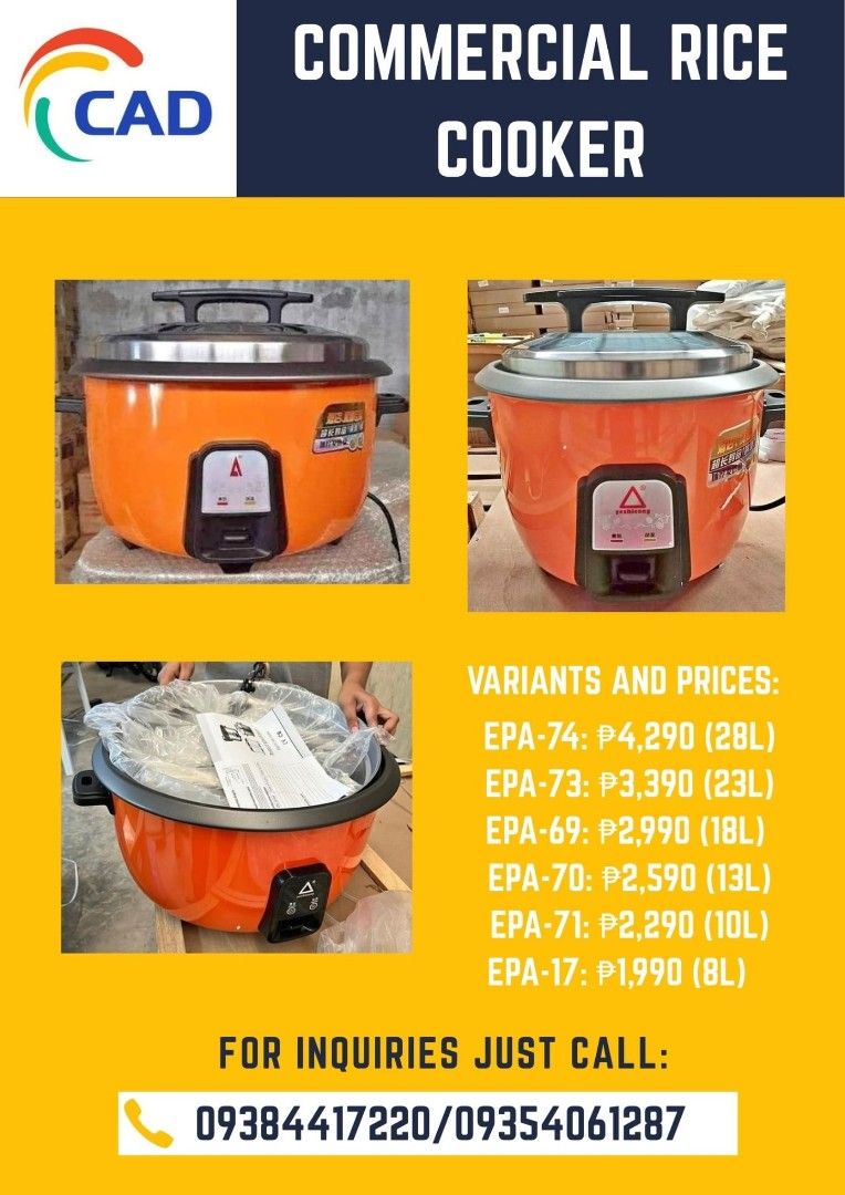 Commercial Rice Cooker (Category: Cookware & Accessories) located in Manila. Submitted by khaigeronimo0421 (Listing ID 1415882915, Image 1). Description: .