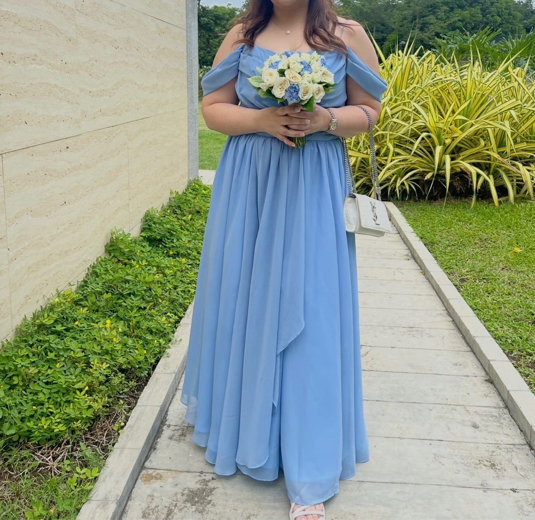 Dusty blue bridesmaids gown (Category: Dresses) located in General Trias. Submitted by shopcktb (Listing ID 1415969169, Image 1). Description: Used once.