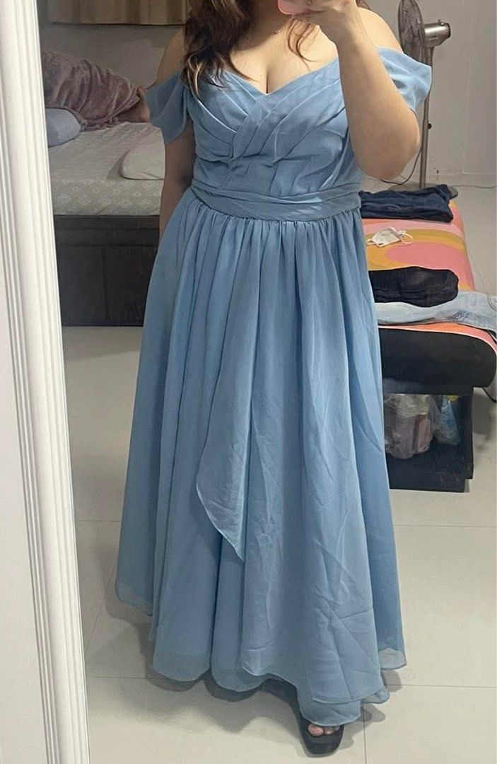 Dusty blue bridesmaids gown (Category: Dresses) located in General Trias. Submitted by shopcktb (Listing ID 1415969169, Image 2). Description: Used once.